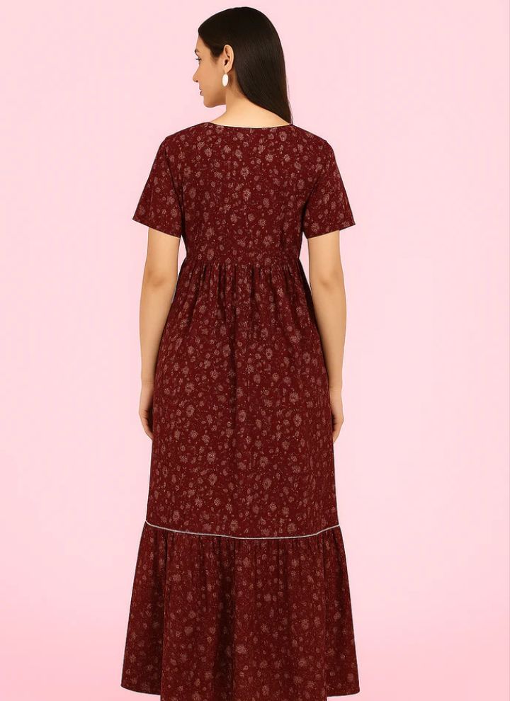 Contouraa "Blossom Belle" Cotton Maxi Dress – Timeless Charm