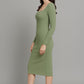 Contouraa Timeless Body Snatching - Square Neck Full Sleeves Dress