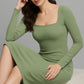 Contouraa Timeless Body Snatching - Square Neck Full Sleeves Dress