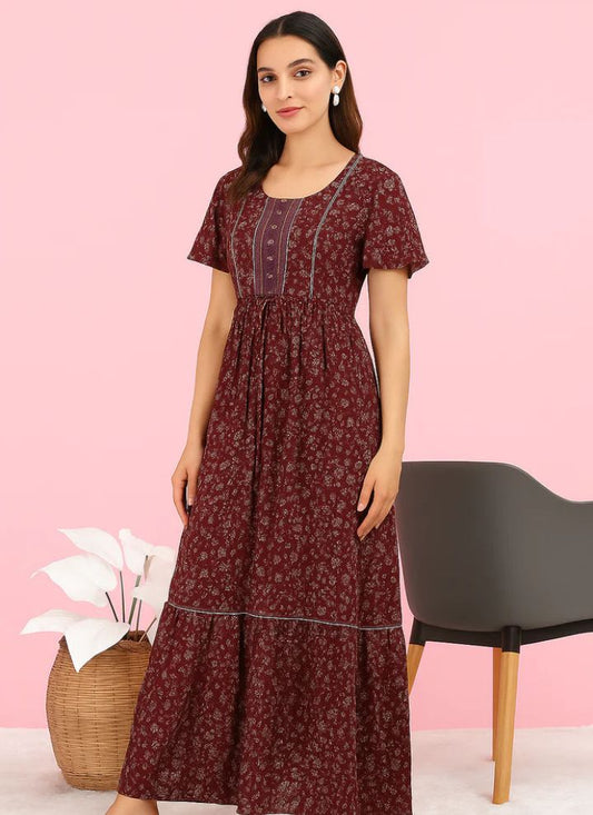 Contouraa "Blossom Belle" Cotton Maxi Dress – Timeless Charm
