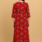 Contouraa "Scarlet Serenity" Cherry Red Cotton Maxi – Grace in Every Thread