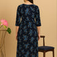 Contouraa "Midnight Bloom" Navy Cotton Frock Nighty – Calm in Every Thread