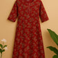 Contouraa "Scarlet Serenity" Cherry Red Cotton Maxi – Grace in Every Thread