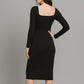 Contouraa Timeless Body Snatching - Square Neck Full Sleeves Dress