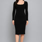 Contouraa Timeless Body Snatching - Square Neck Full Sleeves Dress