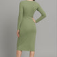 Contouraa Timeless Body Snatching - Square Neck Full Sleeves Dress